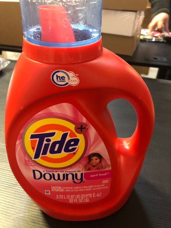 Photo 2 of Tide with Downy Laundry Detergent Liquid Soap, High Efficiency (HE), April Fresh Scent, 59 Loads (92 Fl Oz)