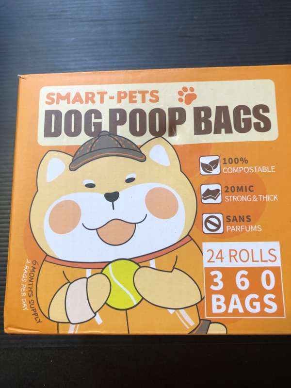 Photo 2 of 100% Certified Home Compostable Dog Poop Bags - EN 13432 Compliant Dog Waste Bags -360 Bags- 24x Rolls of Plant Based Compostable Poop Bags -Thick Doggie Poop Bags?Orange?