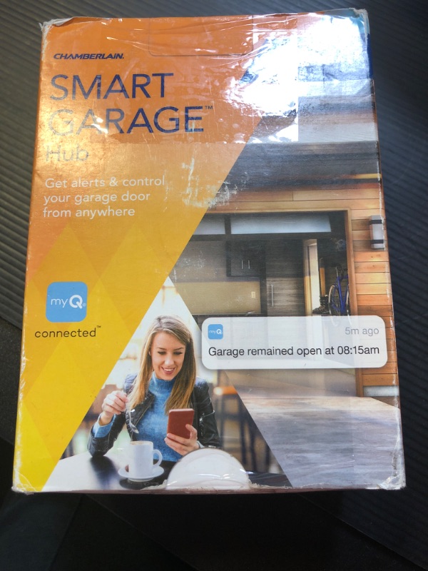 Photo 1 of Chamberlain MyQ Smart Garage Hub - Wi-Fi enabled Garage Hub with Smartphone Control, Model MYQ-G0301, Old Version, Black Old Version myQ Smart Garage Hub