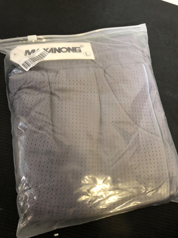 Photo 2 of Size L--MAIKANONG Mens Fitted Mesh 5" Athletic Shorts,Workout Running Shorts,Lightweight Quick Dry Gym Shorts with Zipper Pockets Grey Large