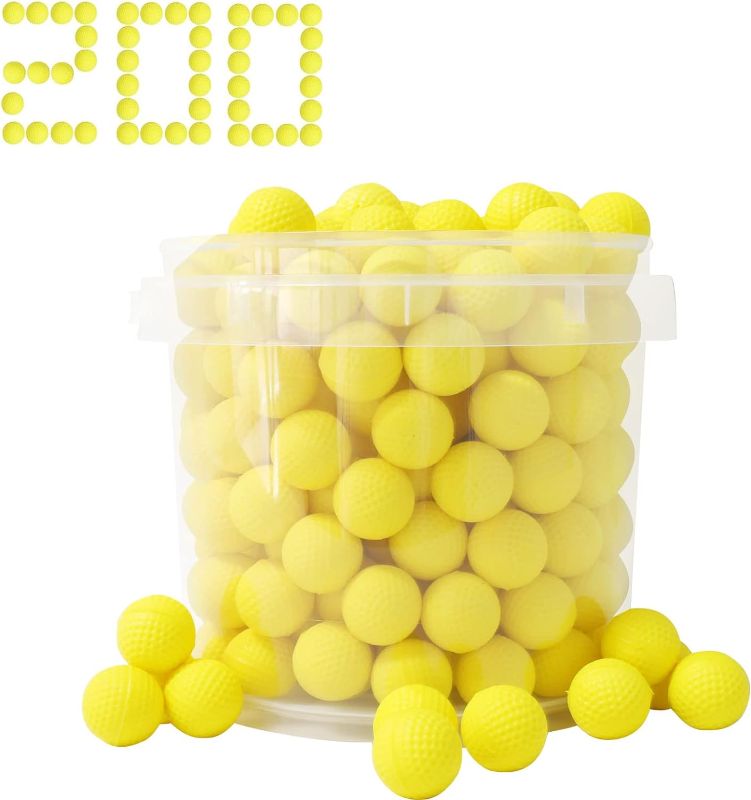 Photo 1 of Headshot  Foam Balls for Toy Gun Refill Pack of Bullets Compatible with Nerf Rival Guns 200 Yellow