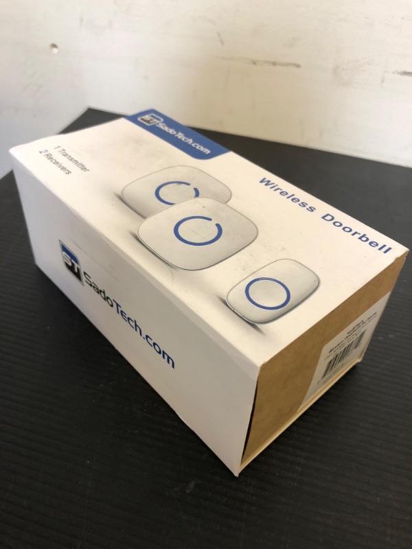 Photo 1 of SadoTech Wireless Doorbell for Home - Battery Operated, 1000 Feet, Wireless Door Bell w/LED Flash, 1 push button + 2 receiver, Matte Black 1 push button + 2 receiver Matte Black