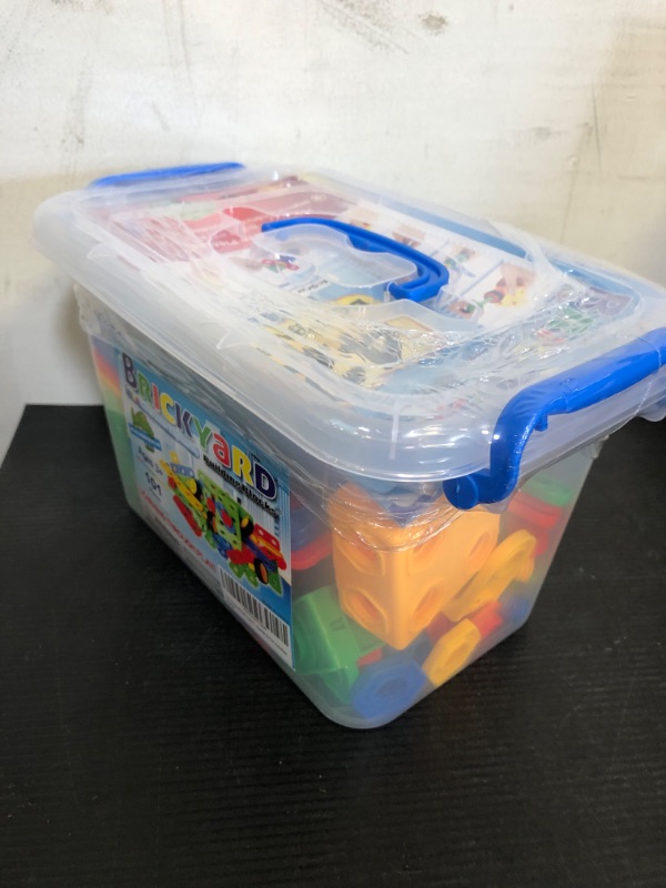 Photo 1 of Brickyard Building Blocks STEM Toys - Educational Building Toys for Kids Ages 4-8 with 101 Pieces, Tools, Design Guide and Toy Storage Box, Gift for Boys & Girls