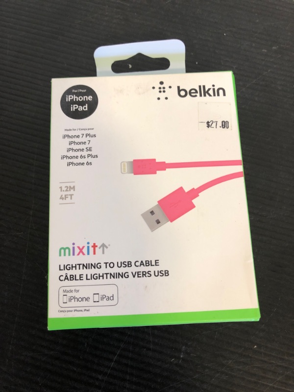 Photo 2 of Belkin 8 Pin Lighting 4FT Pink