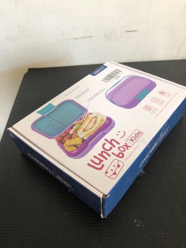 Photo 1 of Cheryl Bento Box for Kids 32 oz, Bento Lunch Box Kids with 4-Compartment, Lunch Containers for Kids Daycare, Inner Removable Compartment Tray Dishwasher Safe, Microwave Safe - Blue Monster Aqua Monster
