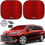 Photo 1 of Autoamerics 2-Piece Windshield Sun Shade - Metallic Red Foldable Car Front Window Sunshade for Most Cars SUV Truck - Heat Blocker Visor Protector Blocks Max UV Rays and Keeps Your Vehicle Cool - Large