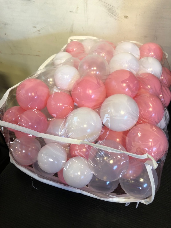 Photo 1 of  Kids Ball Pit Balls, Toddler, Girl, Boy BPA Free Crush Proof Balls Soft Plastic Air-Filled Ocean Ball Playballs for Tent Swim Toys Ball Pink