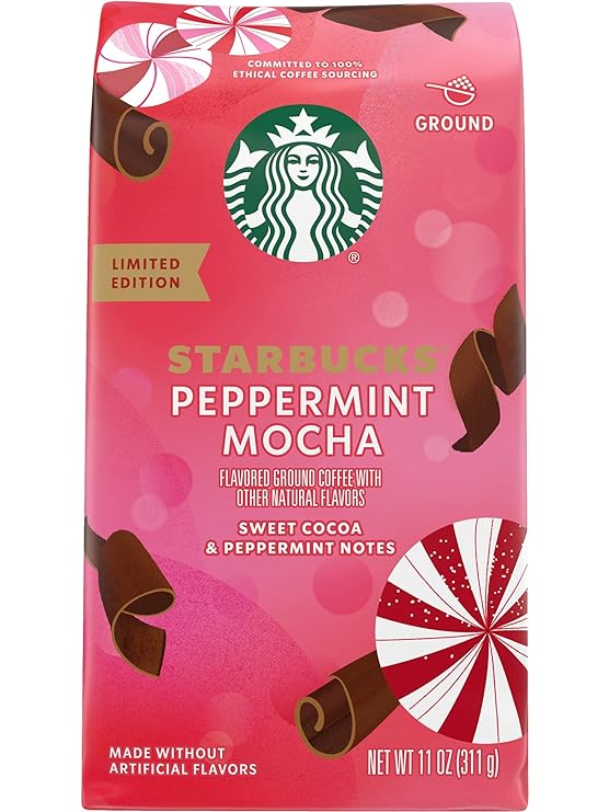 Photo 1 of exp date 01/2024--6Pack Starbucks Limited Edition Ground Coffee (Peppermint Mocha, 11 Ounce 