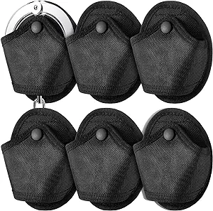 Photo 1 of Shinylin 6 Pcs Handcuff Holster Law Enforcement Cuff Holder Black Nylon Pouch Handcuff Case, Fit Hinged Handcuff, Chain Handcuff, Various Work Belts 
