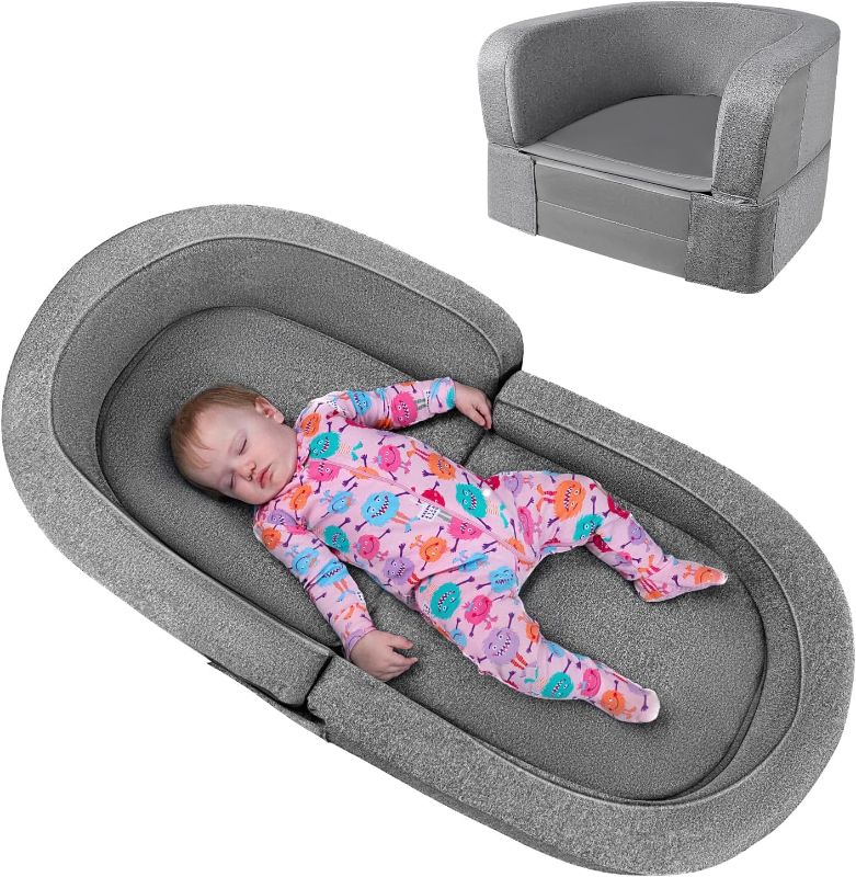 Photo 1 of RONBEI Toddler Travel Bed, 2-in-1 Kids Travel Beds Sofa Chair, Foldable Portable Toddler Bed
