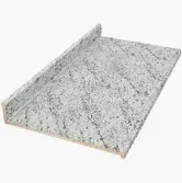 Photo 1 of 8 ft. Straight Laminate Countertop Kit Included in Textured White Ice Granite with Eased Edge and Backsplash
