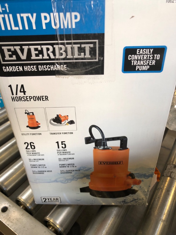 Photo 1 of Everbilt 1/4 HP 2-in-1 Utility Pump
