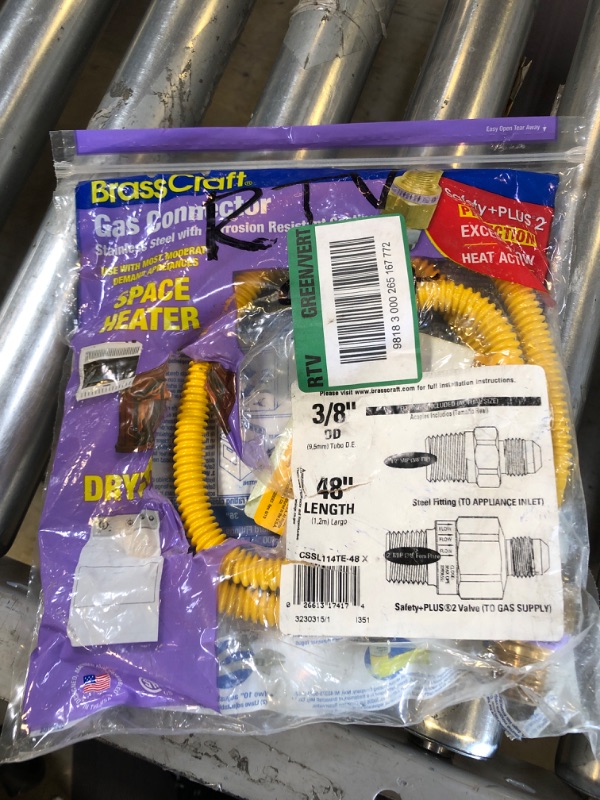 Photo 2 of 1/2 in. MIP x 1/2 in. MIP x 48 in. Gas Connector (3/8 in. O.D.) with Safety+Plus2 Thermal Excess Flow Valve (28,300 BTU)
