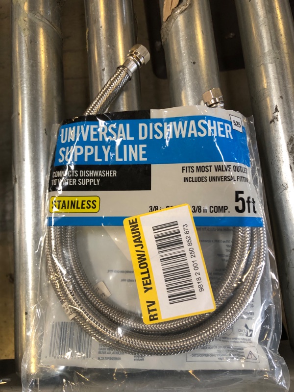 Photo 1 of Everbilt 5 Ft. Universal Stainless Steel Dishwasher Connector, Silver
