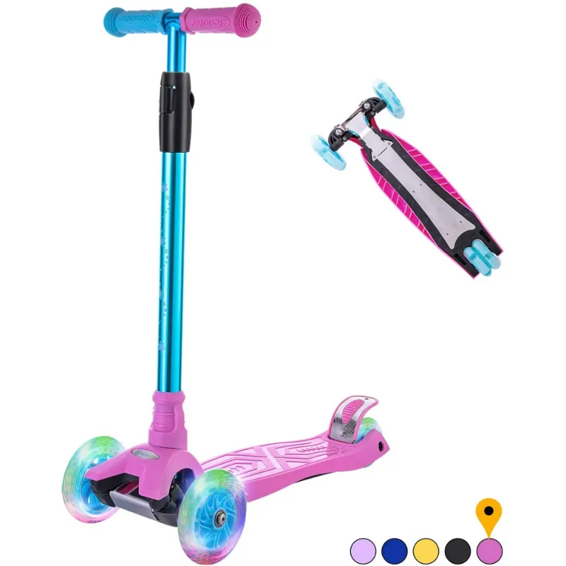 Photo 1 of WV WONDER VIEW Kick Scooter Kids Scooter 3 Wheel Scooter, 4 Height Adjustable Pu Wheels Extra Wide Deck Best Gifts for Kids, Boys Girls, Pink
