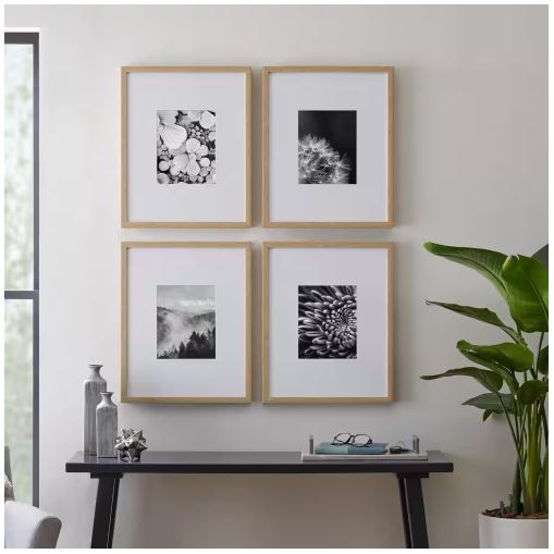 Photo 1 of 16" x 20" Matted to 8" x 10" Ash Gallery Wall Picture Frame (Set of 4)
