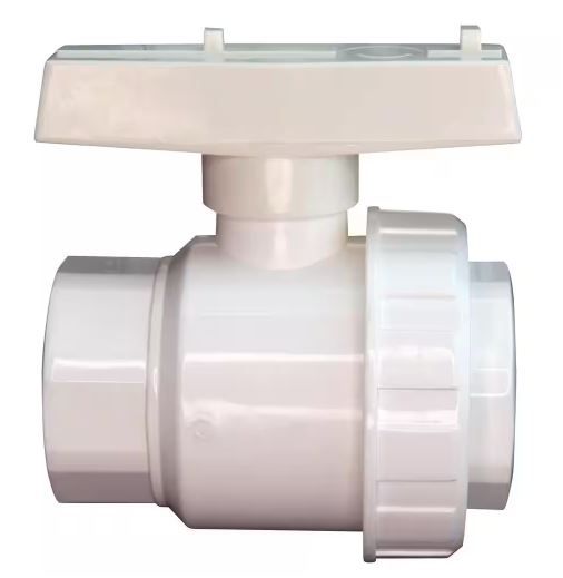 Photo 1 of 1-1/2 in. PVC Sch. 40 Single Union Slip x Slip Ball Valve
