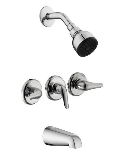 Photo 1 of Aragon 3 Handle 1-Spray Tub and Shower Faucet 1.8 GPM in Chrome (Valve Included)
