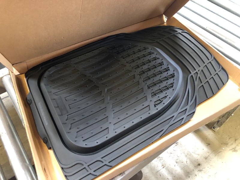 Photo 2 of Motor Trend - MT-923-BK 923-BK Black FlexTough Contour Liners-Deep Dish Heavy Duty Rubber Floor Mats for Car SUV Truck & Van-All Weather Protection, Universal Trim to Fit Full Set Black