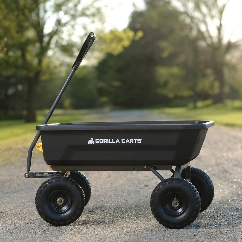 Photo 1 of Gorilla Carts 4GCG-NF Poly Dump Cart, 600-Pound Capacity with No-Flat Tires, 4 Cubic Feet, Amazon Exclusive
