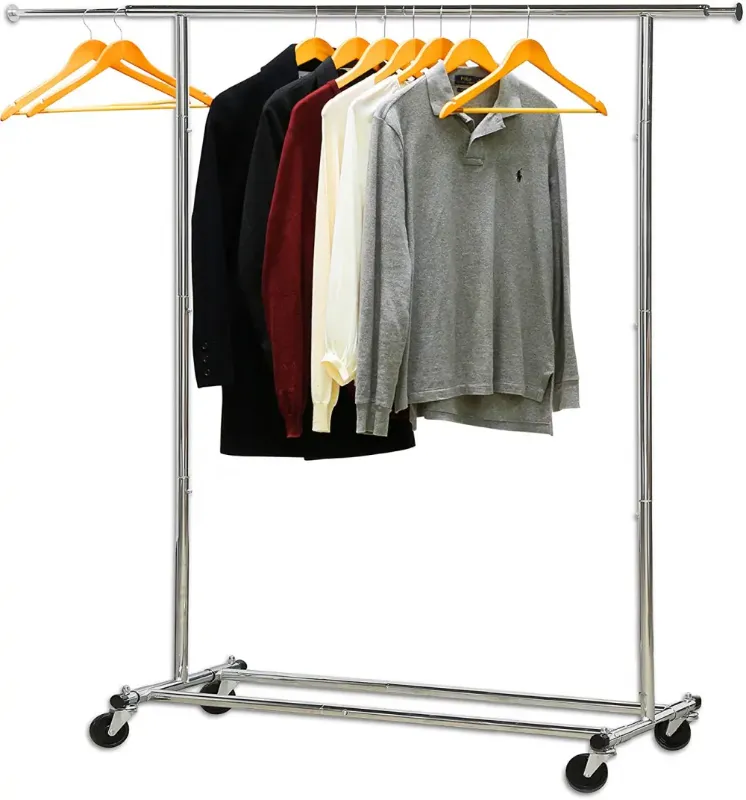 Photo 1 of Clothing Garment Rack SimpleHouseware Heavy Duty Steel Chrome Finish Collapsible
