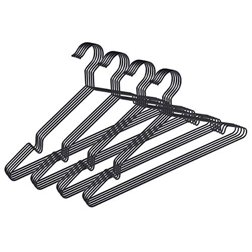 Photo 1 of pamo Black Metal Clothes Hangers - 5,10 or 20 Stainless Steel Black Hangers 16.5"- Coated, Scratch- and Rust-Resistant - Space Saving Clothes Hanger

