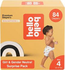 Photo 1 of Hello Bello Premium Baby Diapers Size 4 I 84 Count of Disposable, Extra-Absorbent, Hypoallergenic, and Eco-Friendly Baby Diapers with Snug and Comfort Fit I Surprise Boy & Gender Neutral Patterns