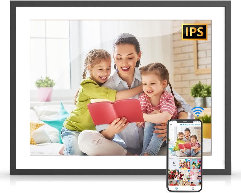 Photo 1 of Large-Digital-Photo-Frame 32GB Electronic Photo Frame - 17-Inch Dual-WiFi Cloud Frame, FHD Touch Screen, Full Function, Auto-Rotate, Share Photos Video via App Email, Free Cloud, Gift for Grandparents
