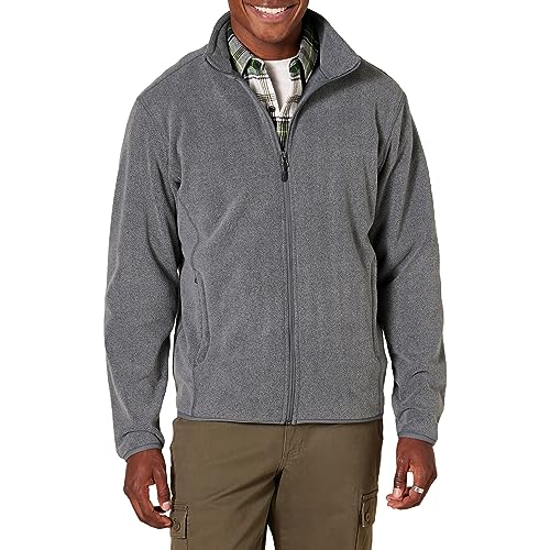 Photo 1 of Amazon Essentials Men's Full-Zip Fleece Jacket (Available in Big & Tall), Charcoal Heather, Large
