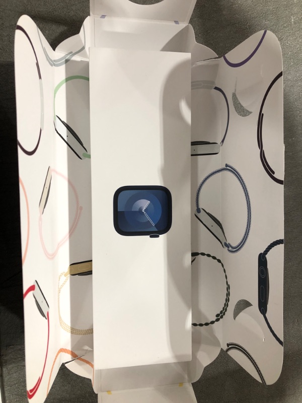Photo 1 of Apple Watch Series 9 [GPS 45mm] Smartwatch with Midnight Aluminum Case with Midnight Sport Band M/L. Fitness Tracker, Blood Oxygen & ECG Apps, Always-On Retina Display Midnight Aluminum Case with Midnight Sport Band 45mm M/L - fits 160–210mm wrists Withou