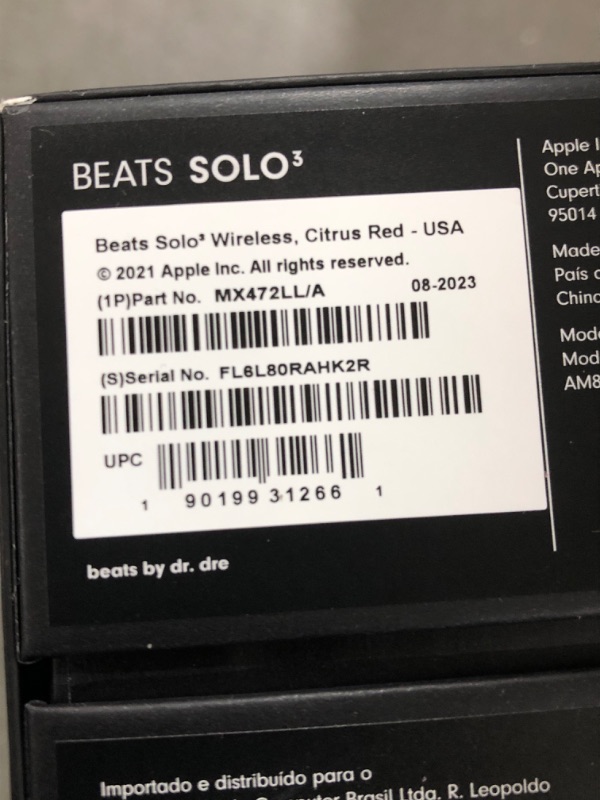 Photo 3 of Beats Solo3 Wireless On-Ear Headphones - Apple W1 Headphone Chip, Class 1 Bluetooth, 40 Hours of Listening Time, Built-in Microphone - Red (Latest Model) Citrus Red Solo3