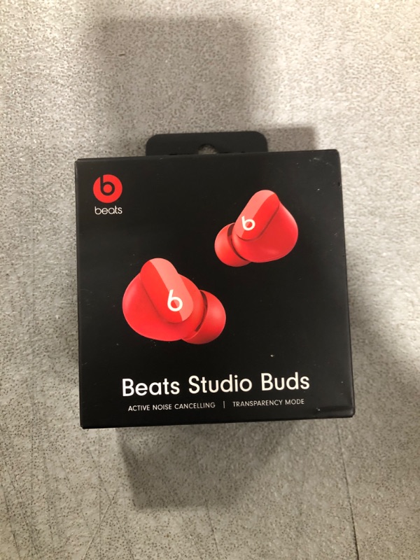 Photo 2 of Beats Studio Buds - True Wireless Noise Cancelling Earbuds - Compatible with Apple & Android, Built-in Microphone, IPX4 Rating, Sweat Resistant Earphones, Class 1 Bluetooth Headphones Red