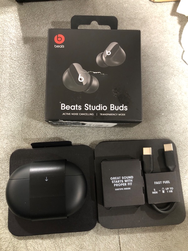 Photo 4 of Beats Studio Buds - True Wireless Noise Cancelling Earbuds - Black Studio Buds **NO APPLECARE**