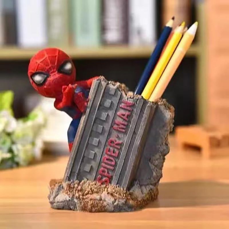 Photo 1 of XUISO Spider Pen Holder, Creative Novelty Desktop Office Desk Spider Decorations Man boy Girl Gadgets Stationery Storage Box Unique Gifts for Fans (Square) 