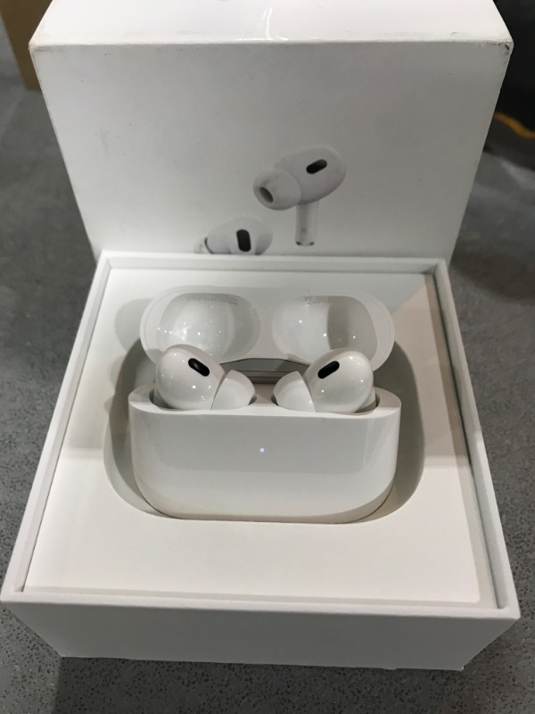 Photo 2 of Apple AirPods Pro (2nd Generation) Wireless Ear Buds with USB-C Charging, Up to 2X More Active Noise Cancelling Bluetooth Headphones, Transparency Mode, Adaptive Audio, Personalized Spatial Audio USB-C