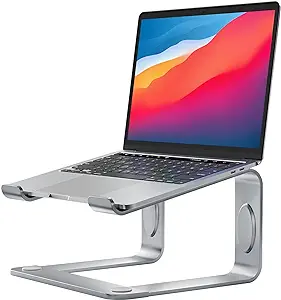 Photo 1 of LORYERGO Laptop Stand for Desk, Laptop Riser Computer Stand for Laptop, Ergonomic Laptop Stand Desk Holder Elevator Compatible with Most 10 to 15.6 Inches Laptops, Silver
