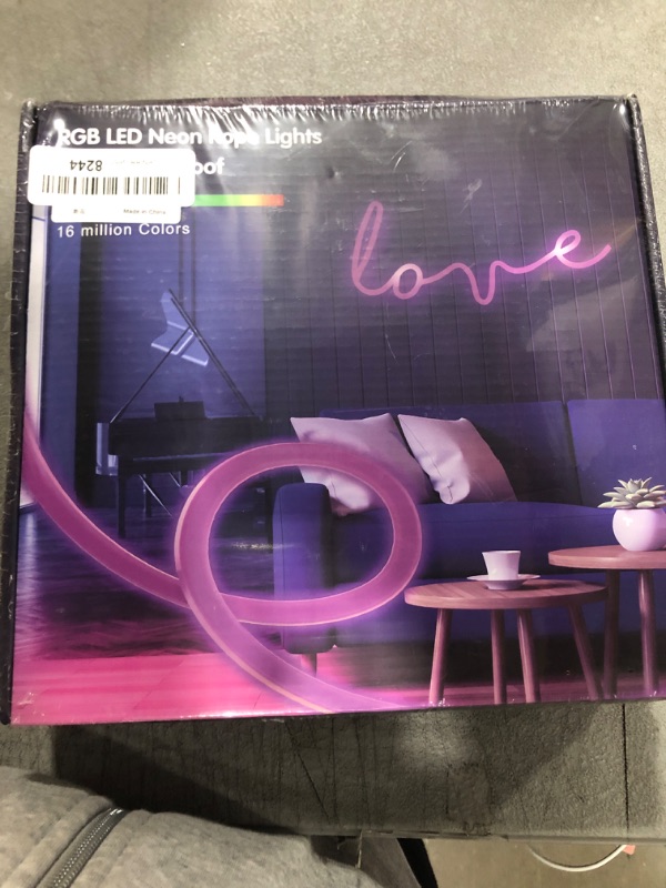 Photo 1 of L8star Neon Lights, 65.6ft/20m LED Neon Rope Lights with Remote APP Control IP65 Waterproof Flexible Neon LED Strip Lights 24V RGB LED Neon Lights for Bedroom Indoors Outdoors Decor