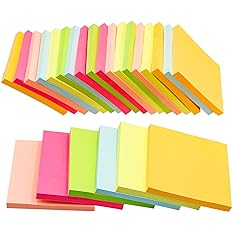 Photo 1 of Comix Sticky Notes, 3x3 in, 24 Pack, Assorted 6 Colors, 70 Sheets/Pad, Perfect for Home, Office, and Classroom Use 