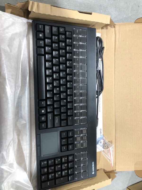 Photo 2 of Cherry G86-71401EUADAA LPOS Keyboard w/Touchpad - MSR - USB - US Key Layout - Black 