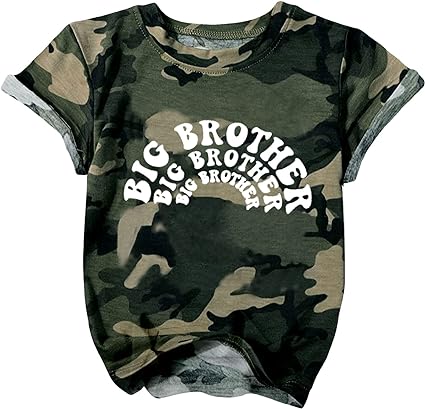 Photo 1 of Big Brother Shirt Toddler Baby Boys Promoted to Big Brother Announcement Tshirt Rainbow Infant Short Sleeve Clothes 4-5T