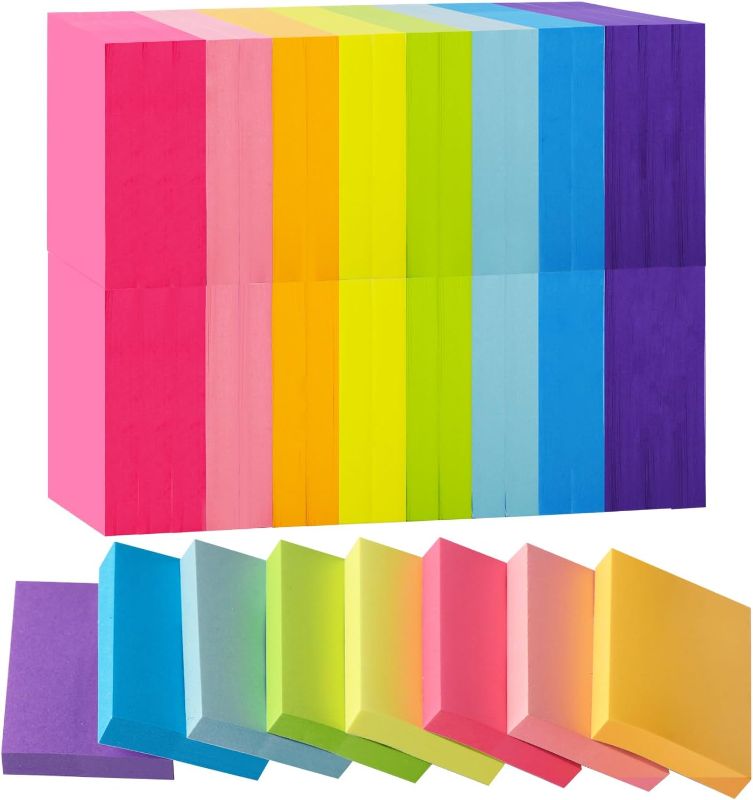 Photo 1 of HappyHapi 36Pads Sticky Notes 1.5 x 2, Small Colorful Sticky Pads, 8 Bright Colors, Mini Self-Stick Notes 80 Sheets/pad, Office, Home, School Supplies 