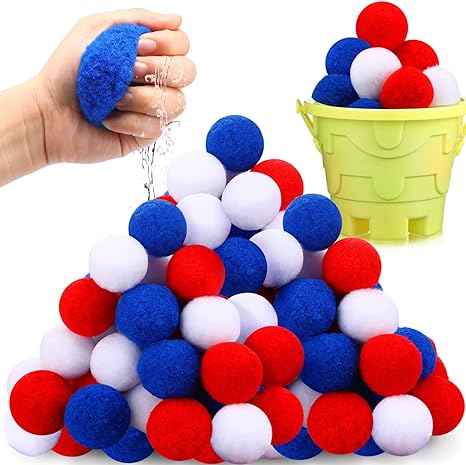 Photo 1 of 42 Pcs Water Balls Instant Water Fight Kit Ball Bomb Outdoor Games with Castle Water Balls for Pool, Summer Holiday Party (Green, Red, Blue)