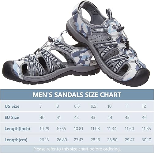 Photo 1 of GOLDEN CAMEL Men's Closed Toe Hiking Sandals Waterproof Water Shoes Outdoor Athletic Sport Sandals for Summer Walking Beach Wading 10 Camouflage Back