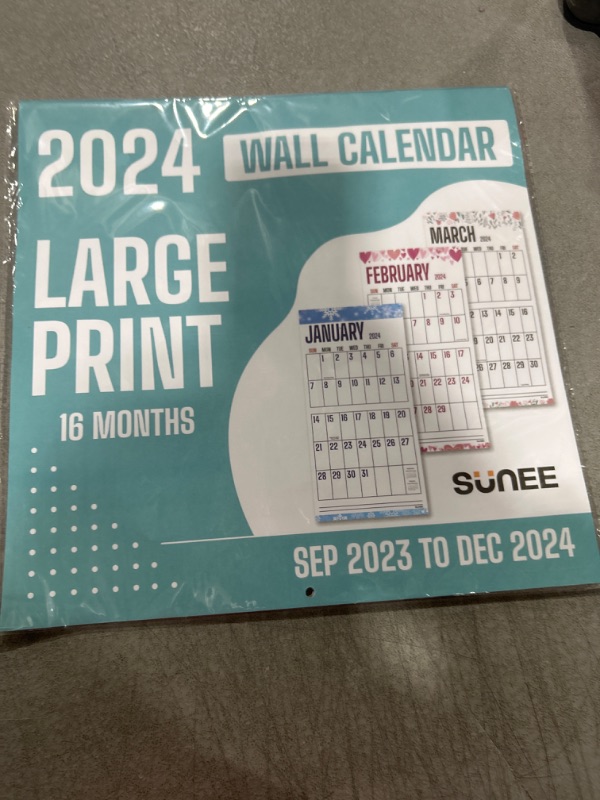 Photo 1 of 2024 WALL CALENDAR LARGE PRINT 16 MONTHS MARCH