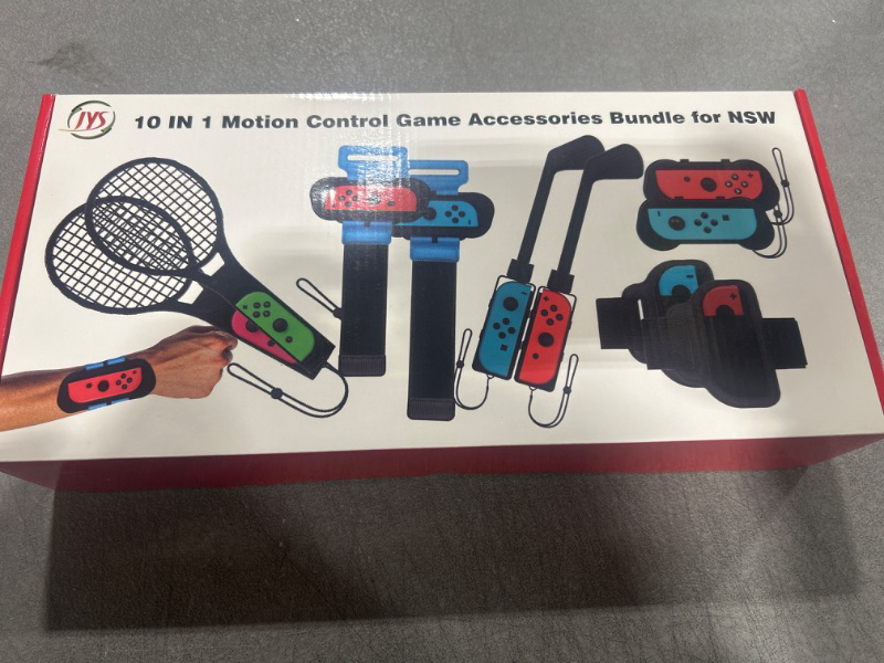 Photo 1 of EJGAEM Switch Sports Accessories Bundle -10 in 1 Kit Compatible with Nintendo Switch/OLED: Golf Culb for Mario Golf Super Rush,Wrist Dance Bands & Leg Straps, Comfortable Grip Case and Tennis Rackets [amazon]