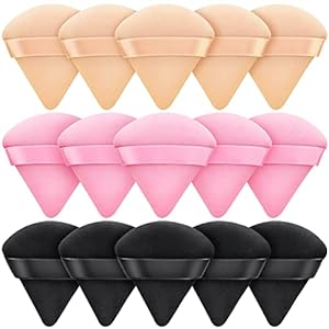 Photo 1 of 15 Pcs Powder Puff Velour Triangle Powder Puffs for Face Powder Washable Reusable Soft Wet and Dry Makeup Puff for Loose Powder Mineral Powder Body Puff Makeup Applicator(5Black 5Nude 5Pink)
