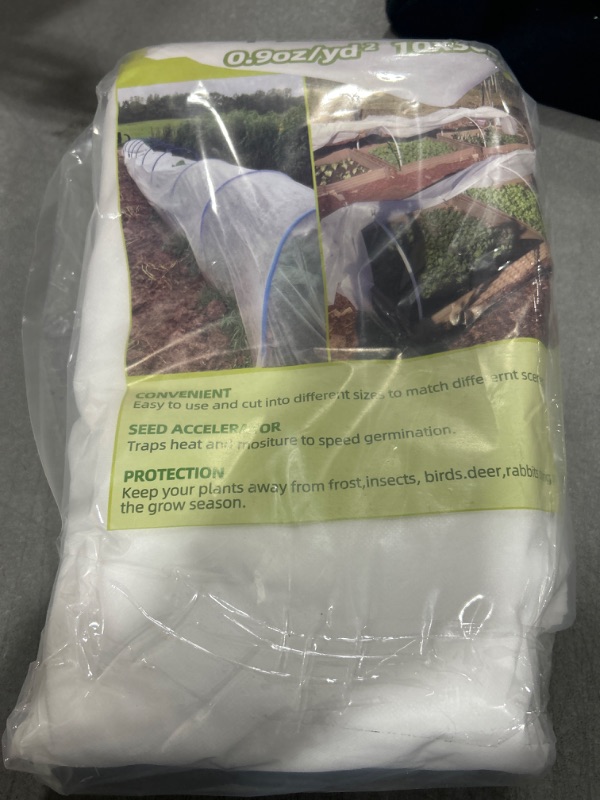 Photo 1 of 0.9oz Frost Cloth Plant Covers Freeze Protection, 10x30FT Frost Blanket for Outdoor Plants for Winter Cold Weather, Floating Row Cover for Garden Bed Vegetables 10*30FT