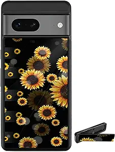 Photo 1 of Tnarru Compatible with Google Pixel 7 Case with Kickstand [Military Grade Drop Protection][Non-Slip] Scratchproof Shockproof Protective Phone Case for Google Pixel 7 5G -Sunflower B Pattern