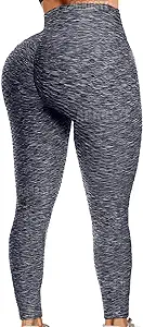 Photo 1 of A AGROSTE Women's High Waist Yoga Pants Tummy Control Workout Ruched Butt Lifting Stretchy Leggings Textured Booty Tights