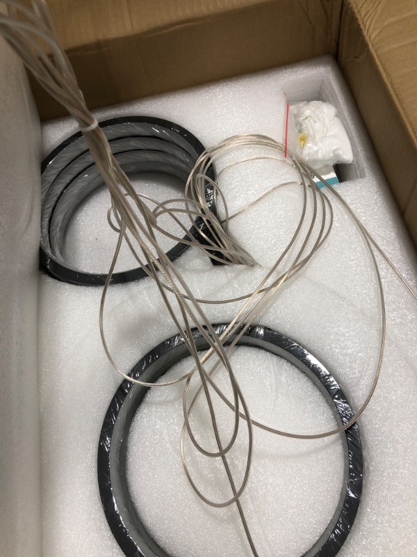 Photo 1 of Modern Led Chandelier Lighting,Dimmable with Remote Control 10 Rings Black Pendant Light Adjustable Height Hanging Ceiling Light Fixture,for Staircase Foyer High Ceiling Living Room 10- Lights